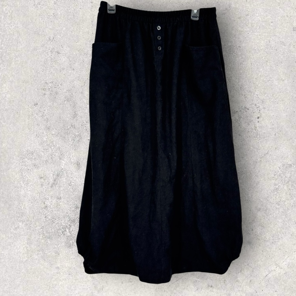 Zanzea Black Balloon Skirt With Pockets XL 100% Polyester Elastic Waist Casual